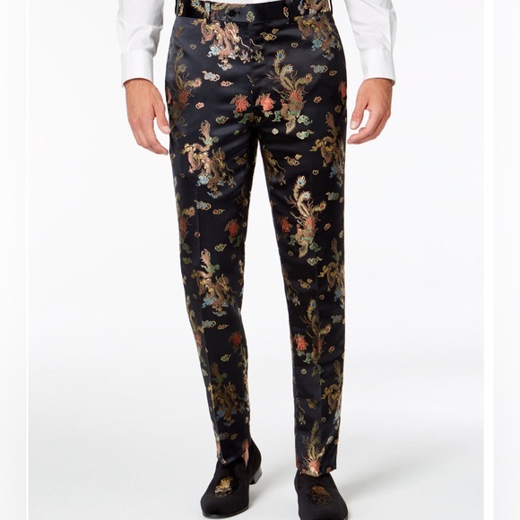 Orange Men's Midnight Dragon Slim-Fit Jacquard Suit Pants - Picture 1 of 3